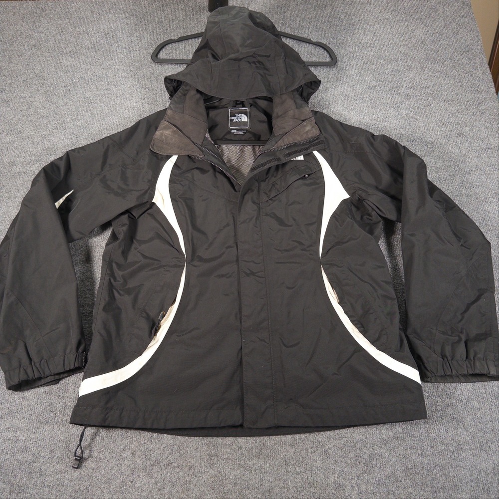 The North Face Womens Black White Technical Ski Snowboard Jacket Hooded Large